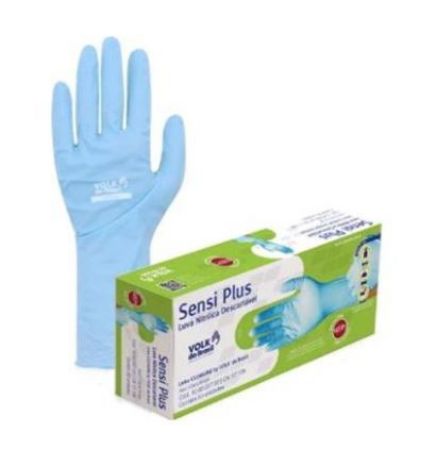 Imagem de LUVA DE LATEX NITRILICA AMBIDESTRO SENSI PLUS TAM M AZUL
