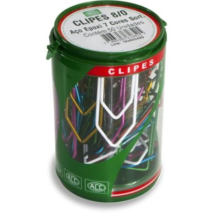 Imagem de CLIPS NR.8/0 AÇO EPÓXI (PT C/50UN) CORES SORTIDAS ACC PO 1 UN
