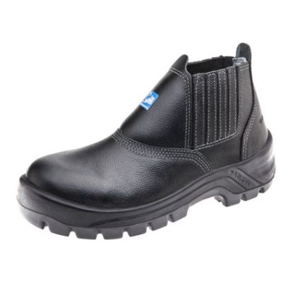 Imagem de BOTA DE COURO C/ ELASTICO LATERAL N° 41 PRETA C/ FORRO BICO DE COMPOSITE SOLADO PU BIDENSIDADE