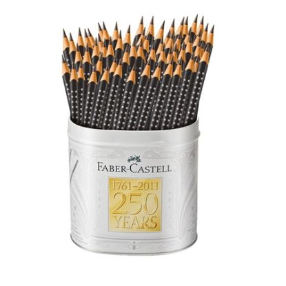 Imagem de LÁPIS PRETO N.2 LATA MIX, GRIP, PRETO, 2001, FABER-CASTELL - LT 144 UN