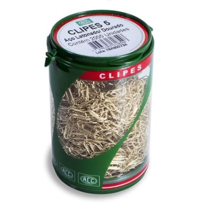 Imagem de CLIPS NR.5 LATONADO (PT C/2000UN) DOURADO ACC PO 1 UN