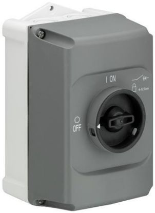 Imagem de CAIXA DE PARTIDA CINZA C/ MANOPLA PRETA IP65 P/ DISJUNTORES-MOTOR MS116 MS132 E MO132