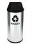Imagem de LIXEIRA EM ACO INOX  22L C/ TAMPA VAI E VEM PLASTICA ( C/ ADESIVO DE ACORDO C/ O RESIDUO A SER COLETADO ) PRETO