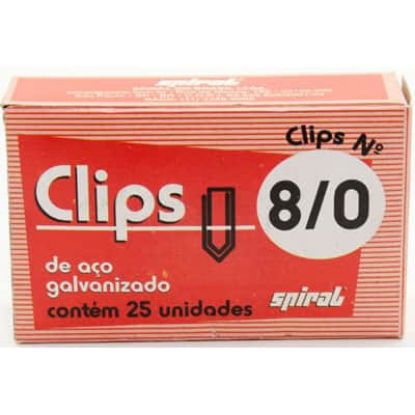 Imagem de CLIPS NÚMERO 8/0 GALVANIZADO, CAIXA COM 25 UNIDADES, SPIRAL - PT 1 UN
