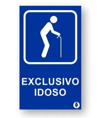 Imagem de PLACA DE SINALIZACAO EXCLUSIVO IDOSOS P 25X15CM