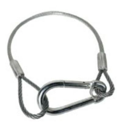 Imagem de CABO DE SEGURANCA SLING EM ACO INOX AISI 316 DE 1/8" X 0,90M C/ MOSQUETAO