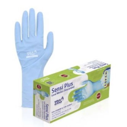 Imagem de LUVA DE LATEX NITRILICA AMBIDESTRO SENSI PLUS TAM P AZUL