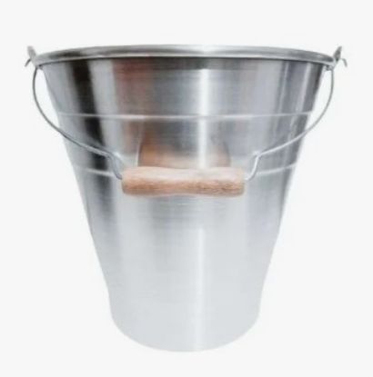 Imagem de BALDE DE ALUMINIO 18L C/ ALCA DE MADEIRA