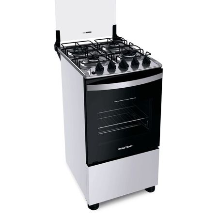 Imagem de FOGAO 4 BOCAS BRANCO COM DUPLA CHAMA E GRADES INDIVIDUAIS BIVOLT