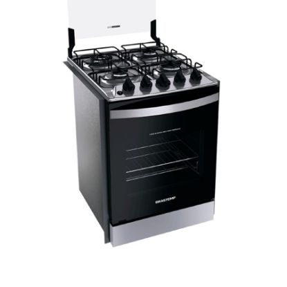 Imagem de FOGAO 4 BOCAS DE EMBUTIR INOX COM DUPLA CHAMA E GRADES INDIVIDUAIS BIVOLT