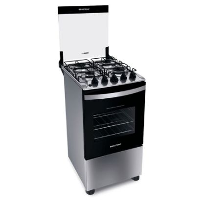Imagem de FOGAO 4 BOCAS INOX COM DUAS PRATELEIRAS COM ALTURAS AJUSTAVEIS BIVOLT