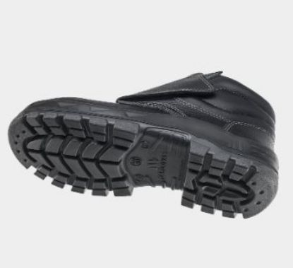 Imagem de BOTA DE COURO DE VAQUETA HIDROFUGADO C/ VELCRO N° 39 PRETO C/ BICO DE COMPOSITE SOLADO PU-BIDENSIDADE