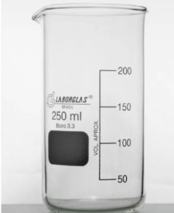 Imagem de BECKER DE VIDRO FORMA ALTA  GRADUADA 250ML