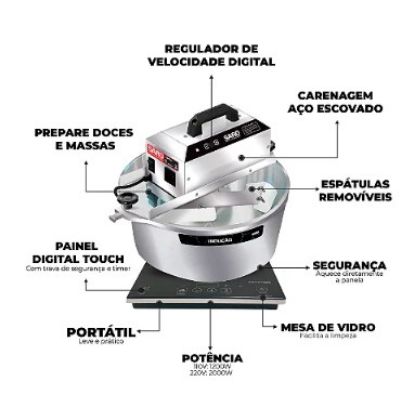 Imagem de MISTURADOR ELETRICO 10L COM FOGAO DE INDUCAO 220V