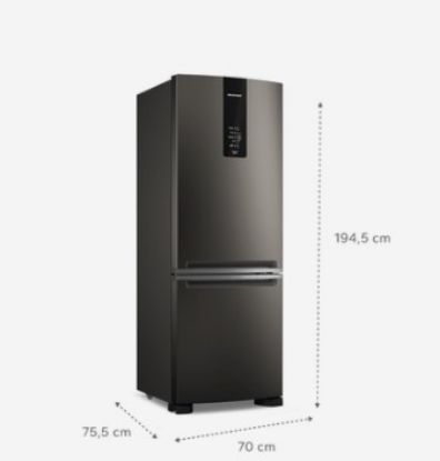 Imagem de GELADEIRA ECLIPSE COLLECTION FROST FREE INVERSE A+++ 479 LITROS COR BLACK INOX COM SUPER CAPACIDADE E SMART FLOW 220V