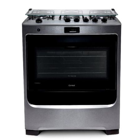 Imagem de FOGAO 5 BOCAS INOX COM DUPLA CHAMA E TIMER DIGITAL BIVOLT