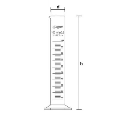 Imagem de PROVETA GRADUADA BASE HEXAGONAL EM VIDRO BOROSILICATO CLASSE A  50ML