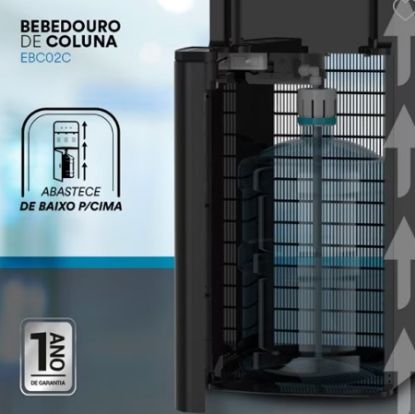 Imagem de BEBEDOURO DE COLUNA P/ GARRAFAO INFERIOR PRETO 110V