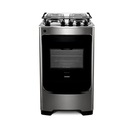 Imagem de FOGAO 4 BOCAS INOX COM ACENDIMENTO AUTOMATICO DESIGN FRENTE UNICA BIVOLT