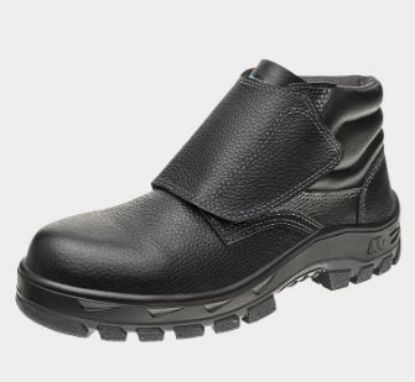 Imagem de BOTA DE COURO DE VAQUETA HIDROFUGADO C/ VELCRO N° 39 PRETO C/ BICO DE COMPOSITE SOLADO PU-BIDENSIDADE