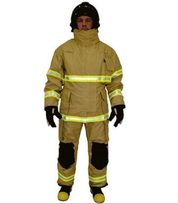 Imagem de COJUNTO DE CALCA E CASACO P/ COMBATE A INCENDIO DEFENDER EX - VERSAO PBI NATURAL OURO TAM GG
