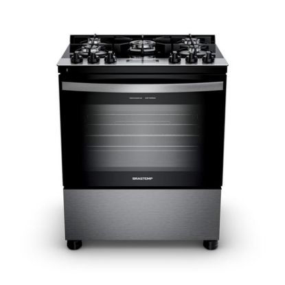 Imagem de FOGAO 5 BOCAS COR INOX COM MESA DE VIDRO, TURBO CHAMA E TIMER BIVOLT