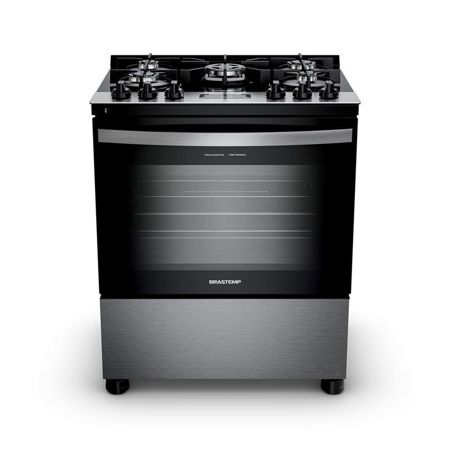 Imagem de FOGAO 5 BOCAS COR INOX COM MESA DE VIDRO, TURBO CHAMA E TIMER BIVOLT