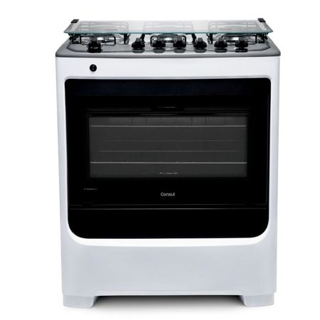 Imagem de FOGAO 6 BOCAS BRANCO COM BOTOES REMOVIVEIS E VIDRO INTERNO VEDADO BIVOLT