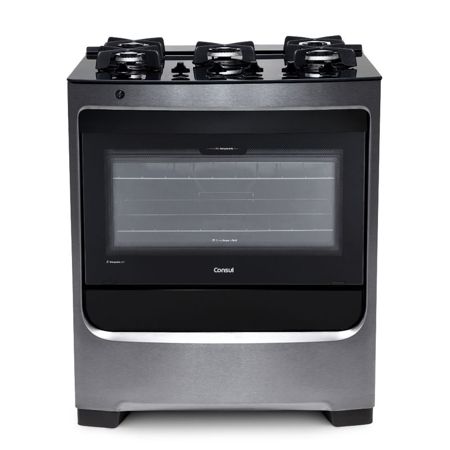 Imagem de FOGAO 5 BOCAS INOX COM TREMPE DE FERRO FUNDIDO COM MESA DE VIDRO BIVOLT