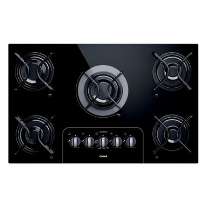 Imagem de COOKTOP A GAS 5 BOCAS COM VIDRO TEMPERADO PRETO E ACENDIMENTO SUPER AUTOMATICO CONTROLE FACIL BIVOLT