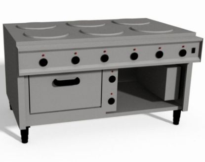 Imagem de FOGAO ELETRICO INDUSTRIAL 6 BOCAS COM FORNO