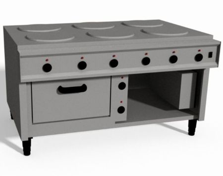Imagem de FOGAO ELETRICO INDUSTRIAL 6 BOCAS COM FORNO